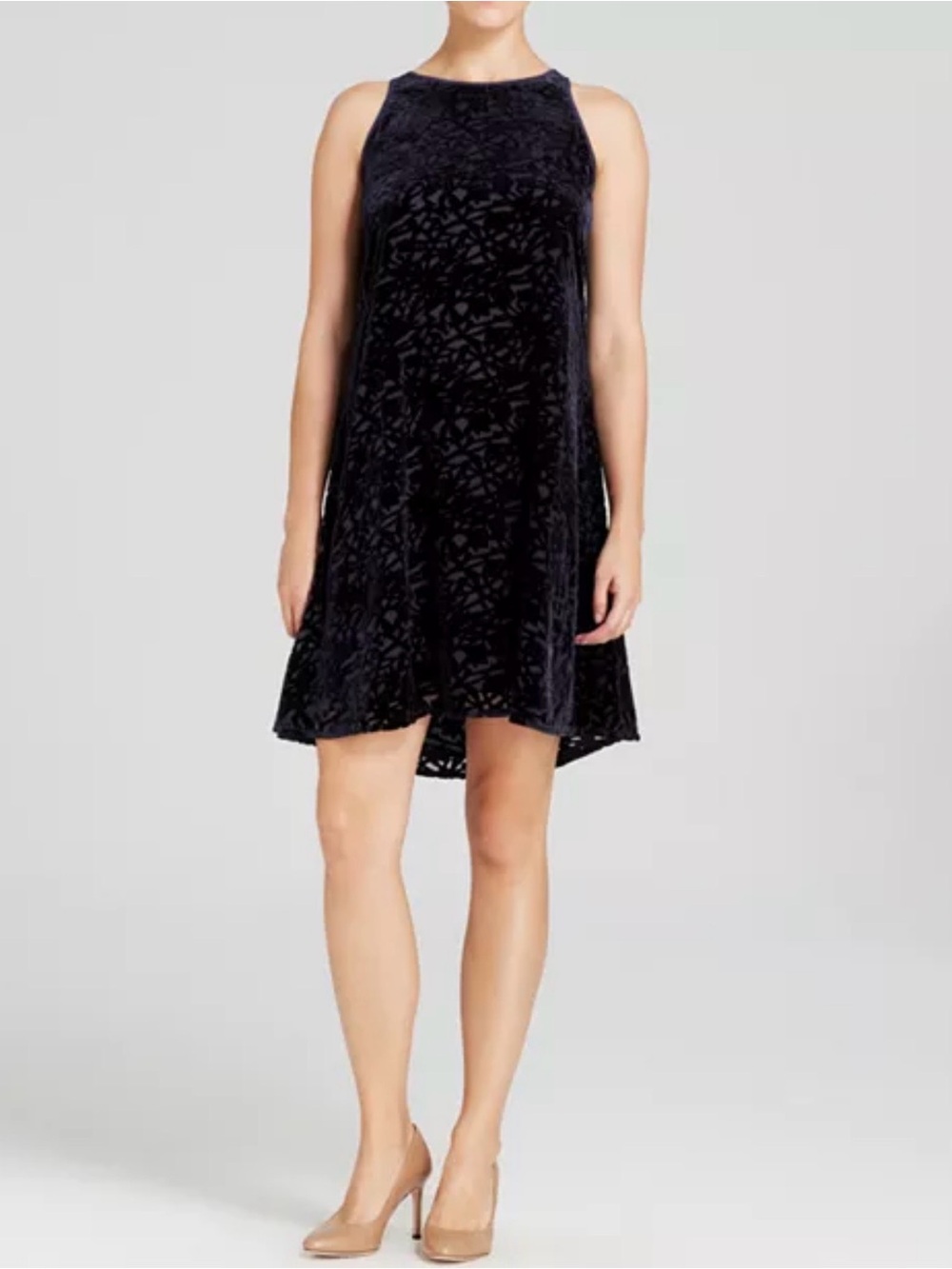 Eileen Fisher Velvet Vines Burnout Dress, sz. L